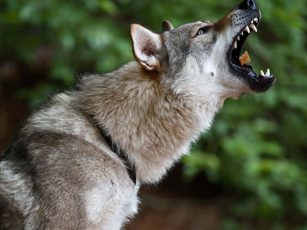 Majestic Wolfdog Stands At Attention In Nature Wallpaper