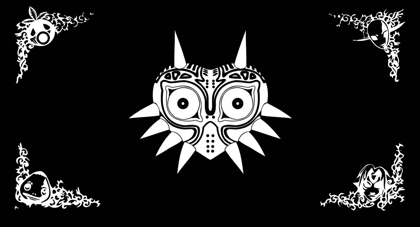 Majora's Mask Black And White Wallpaper