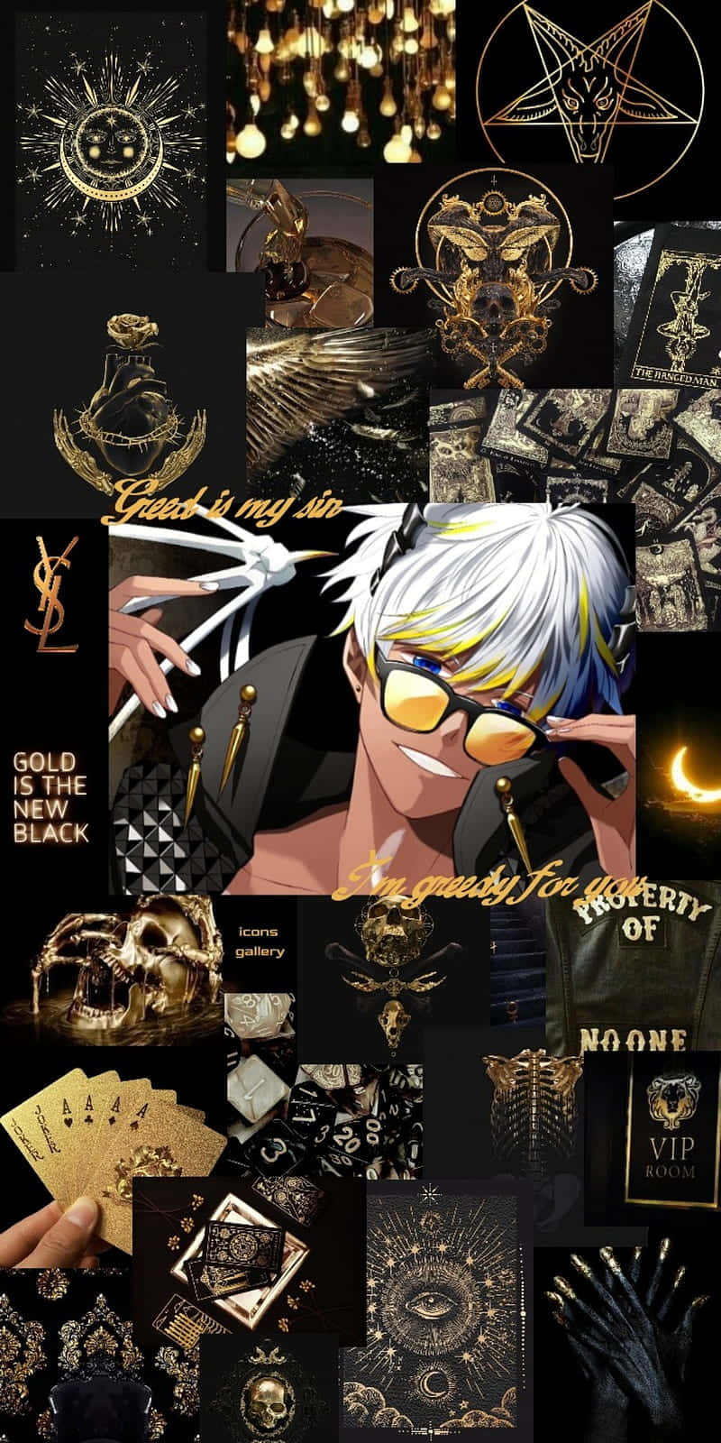 Mammon Collage Aesthetic Obey Me Wallpaper