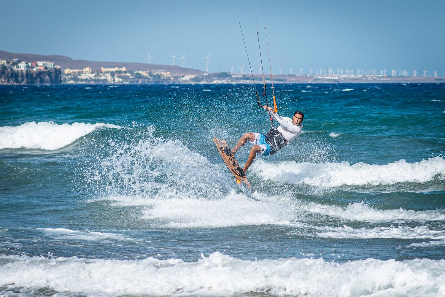 Man Beach Wakeboarding Flip Wallpaper