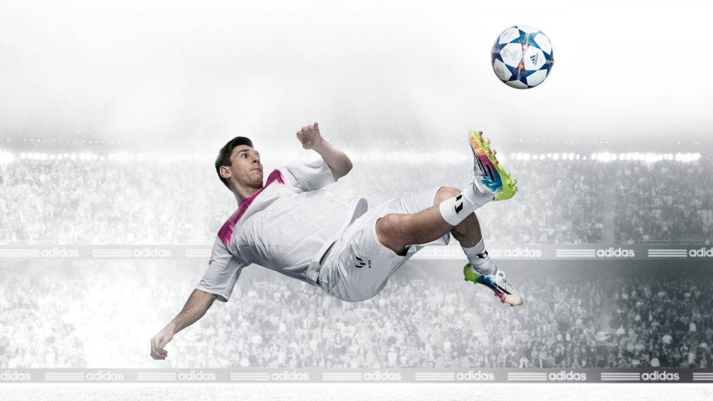 Man In Midair Kicking The Football Hd Wallpaper