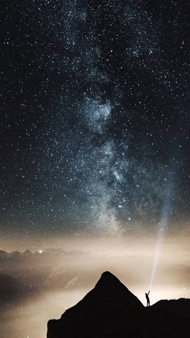 Man On Mountain Iphone Dark Wallpaper