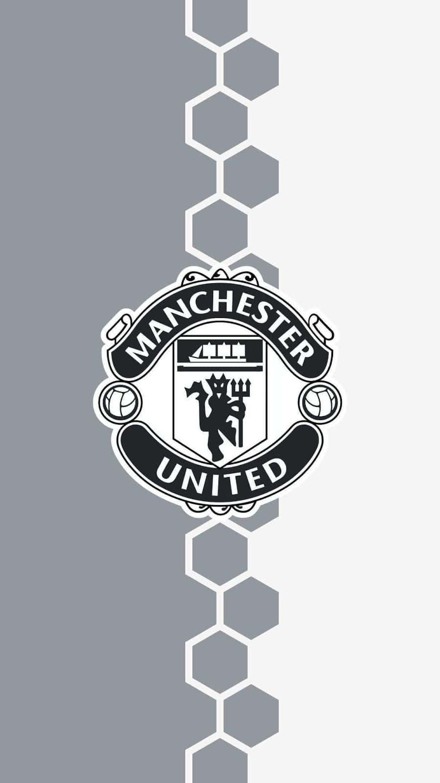 Manchester United Iphone Monochrome Geometric Wallpaper