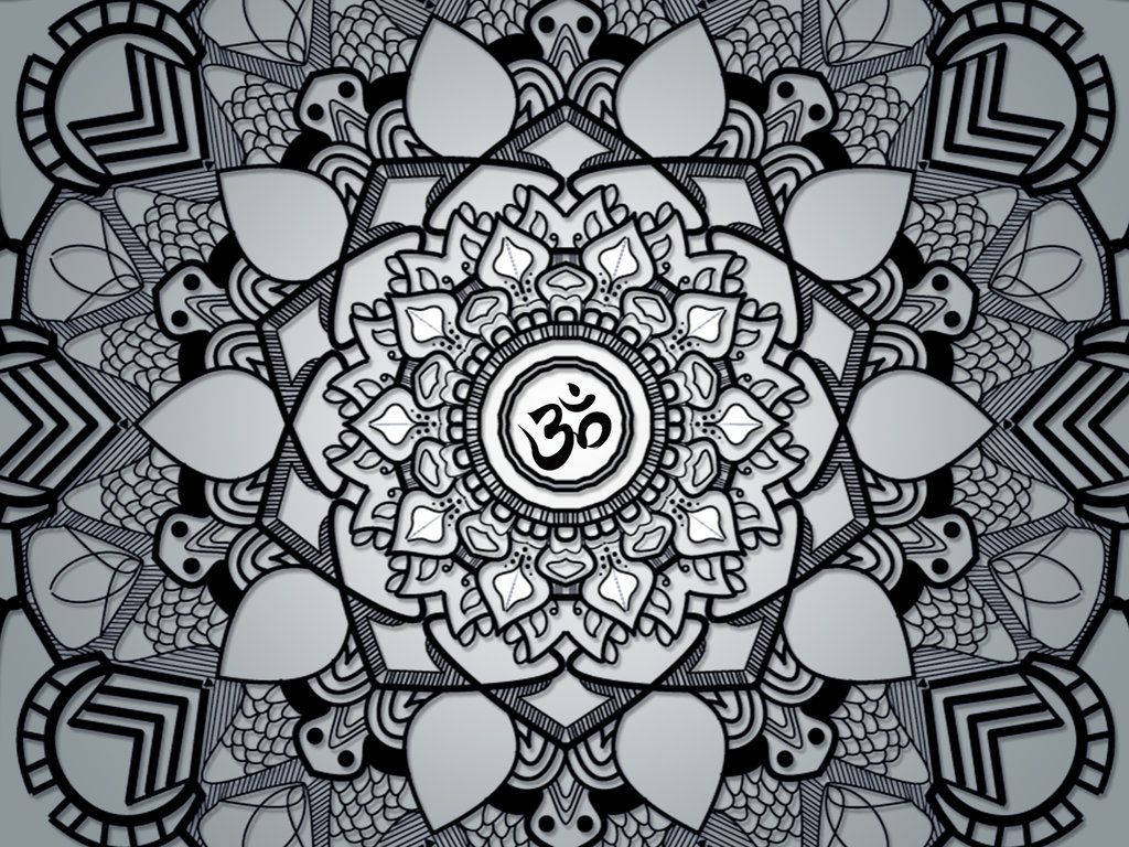 Mandala Black And White Wallpaper