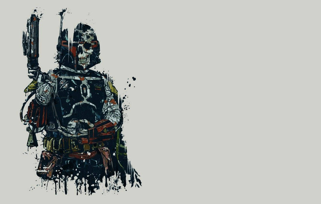 Mandalorian Boba Fett Skull Wallpaper