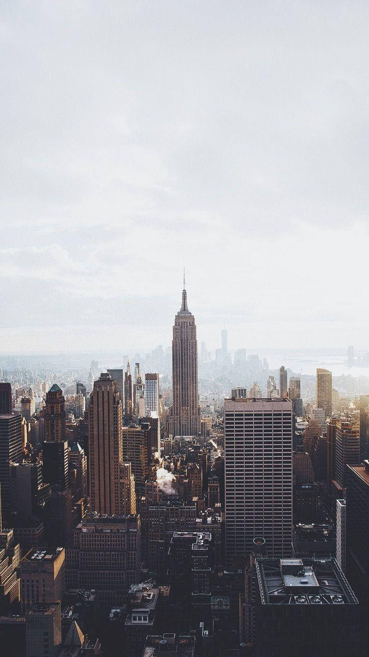 Manhattan Cloudy Sky Wallpaper