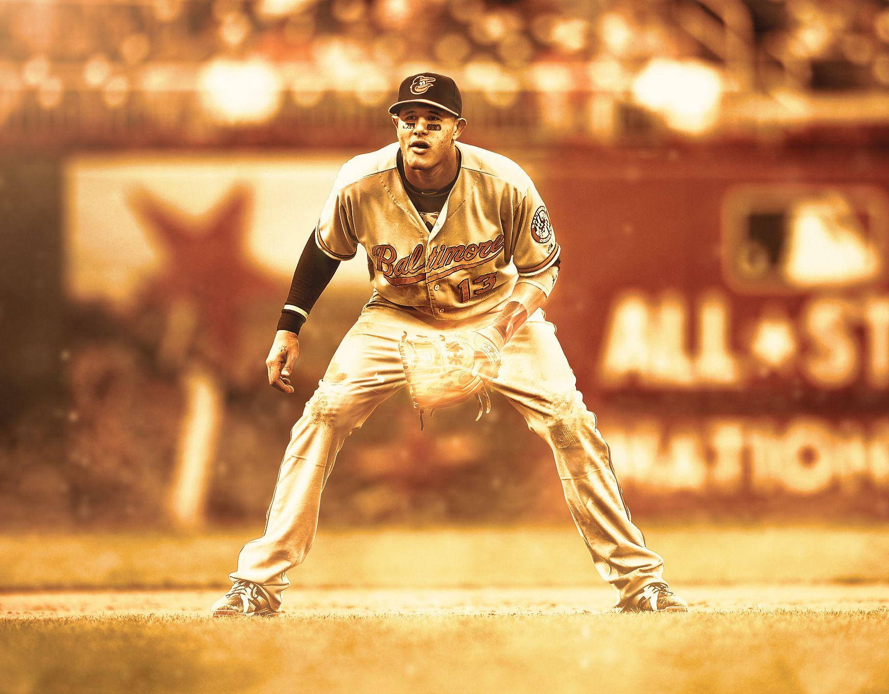 Manny Machado Gold Digital Art Wallpaper