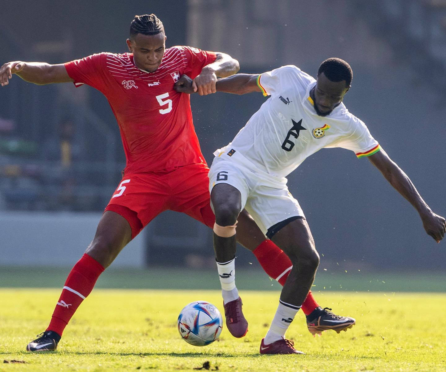 Manuel Akanji Fighting Over Ball Wallpaper