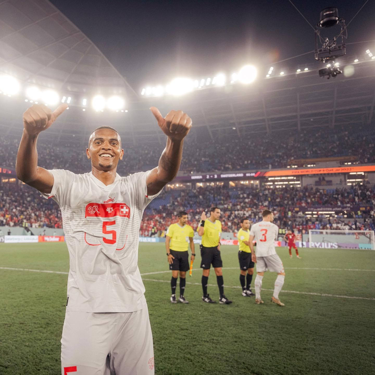 Manuel Akanji Giving Thumbs Up Wallpaper