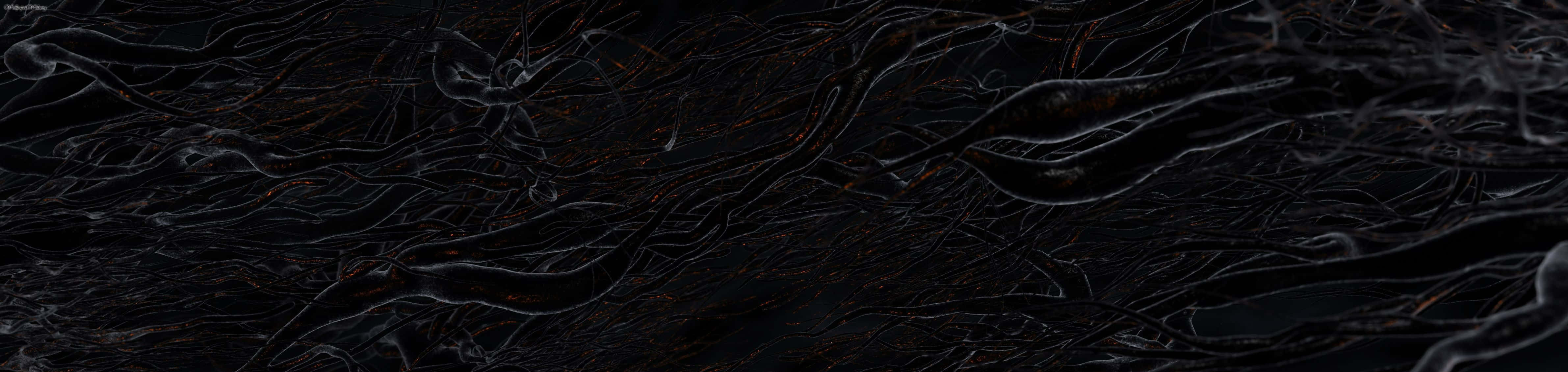 Marble Lines Dark Triple Monitor Wallpaper