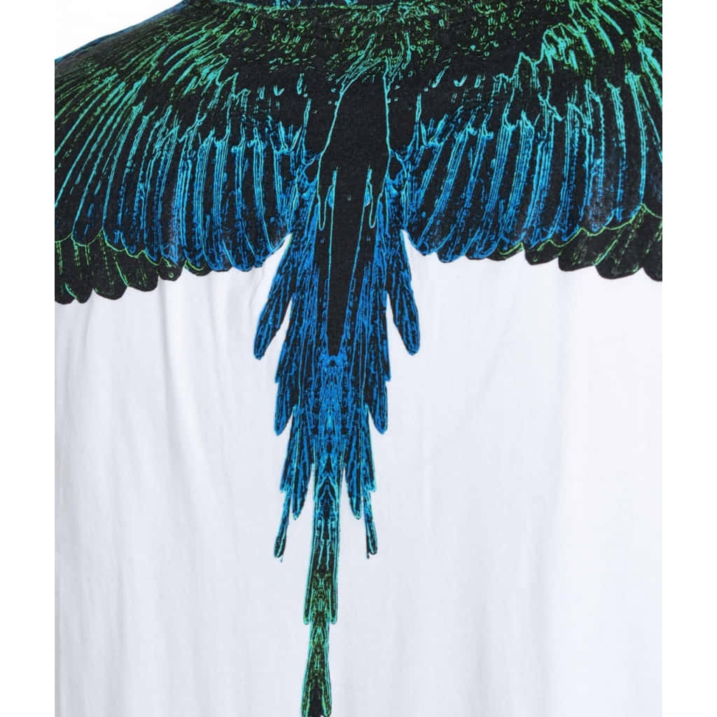 Marcelo Burlon Blue Green Wings Print Wallpaper