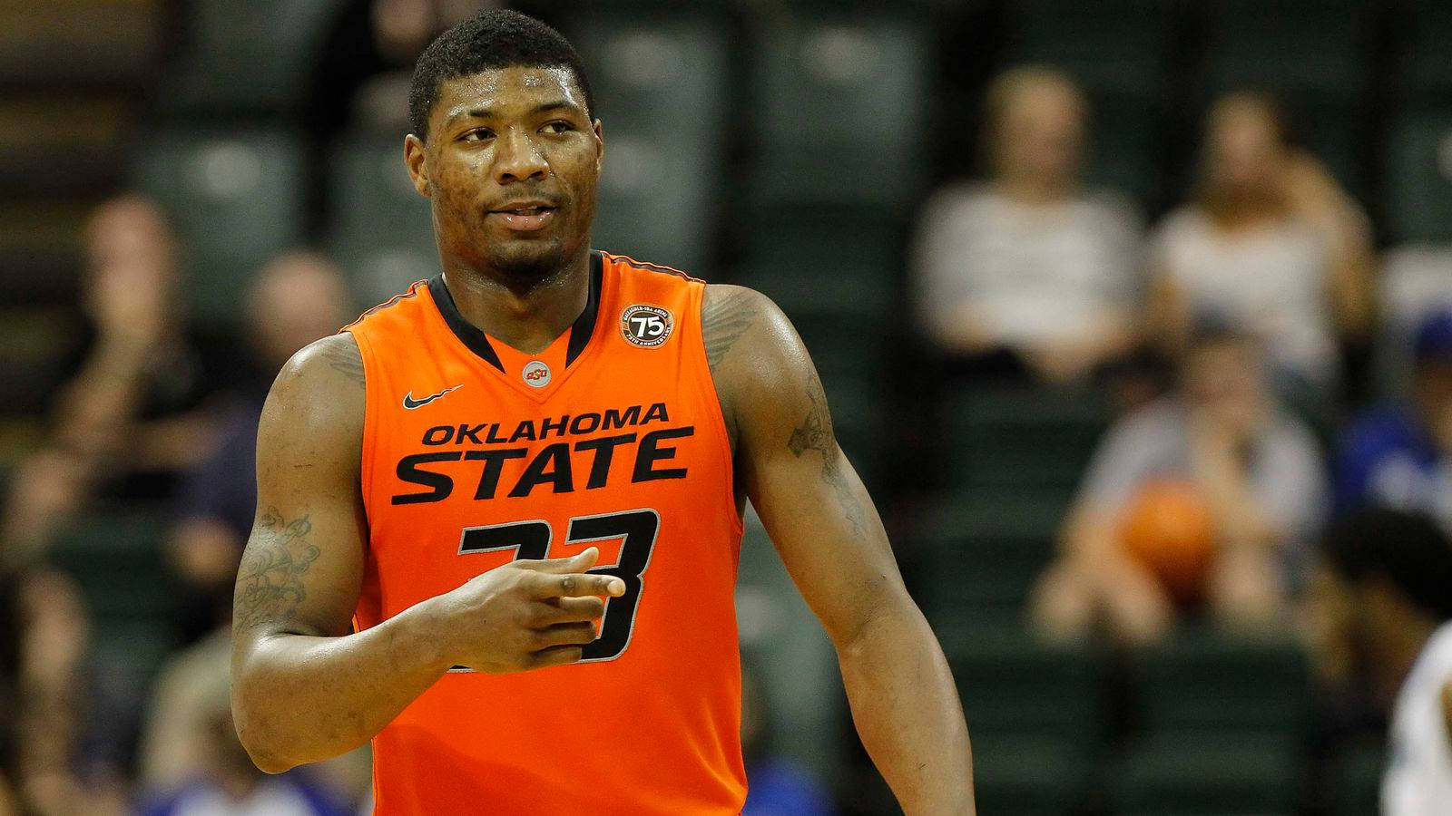 Marcus Smart Wears Orange Jersey Wallpaper