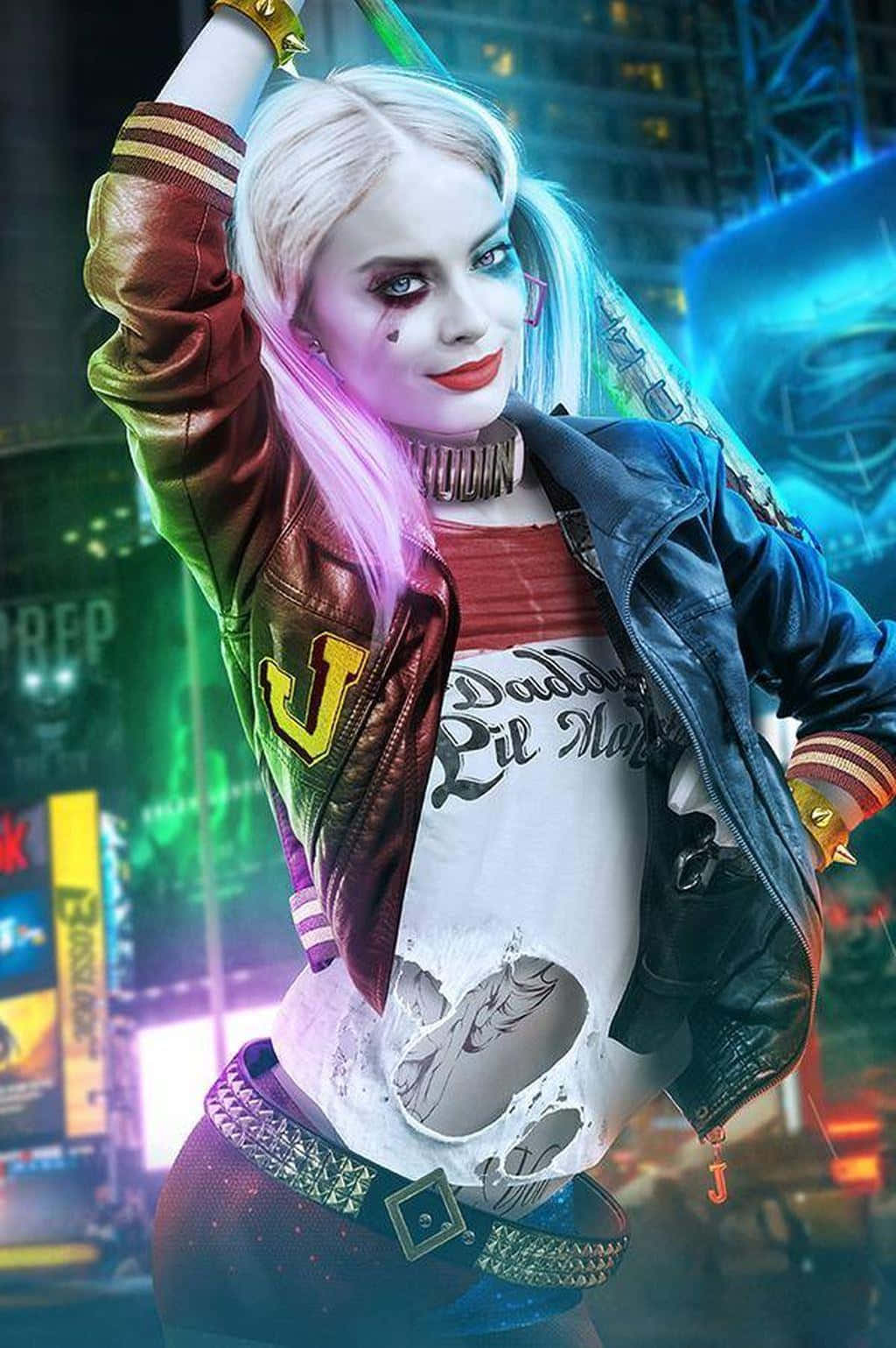 Margot Robbie Harley Quinn Digital Art Wallpaper