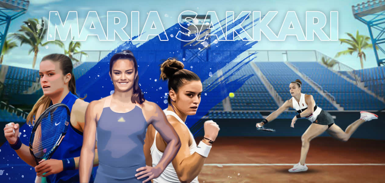 Maria Sakkari Photo Collage Wallpaper