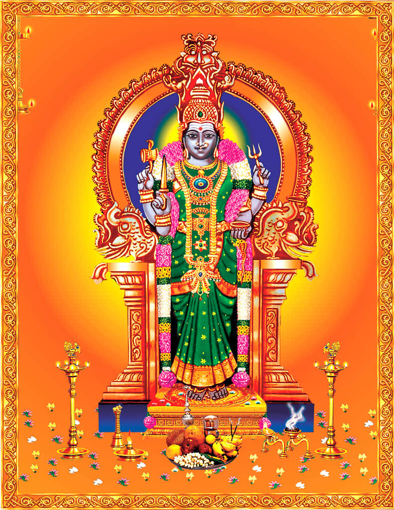 Mariamman Hindu Goddess Illustration Wallpaper