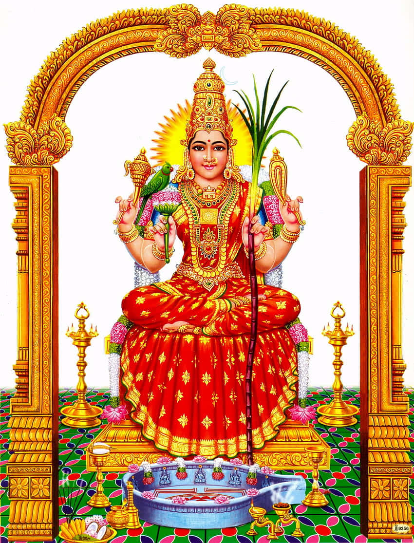 Mariamman Hindu Goddess Illustration Wallpaper