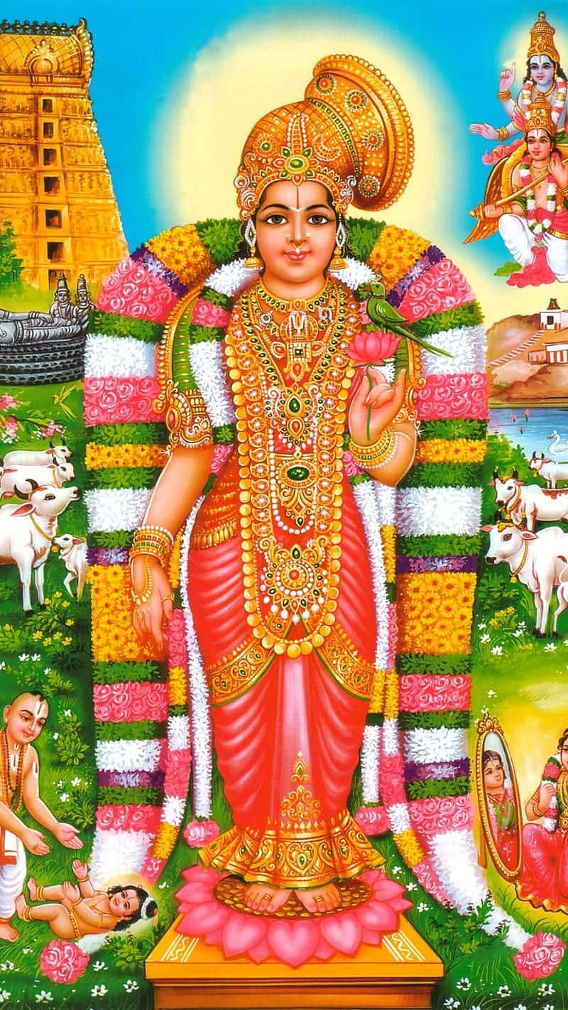 Mariamman Hindu Goddess Illustration Wallpaper