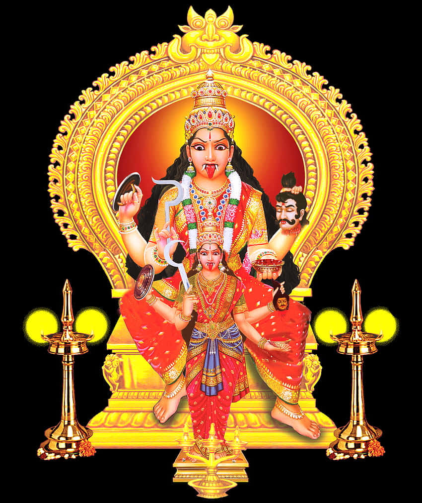 Mariamman Hindu Goddess Illustration Wallpaper