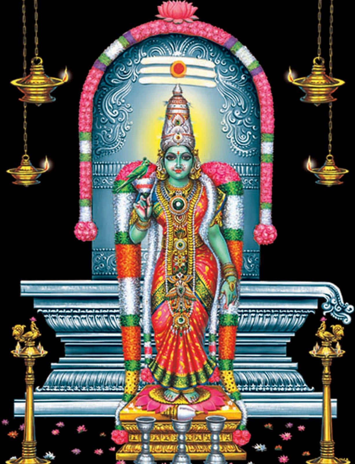 Mariamman Hindu Goddess Illustration Wallpaper