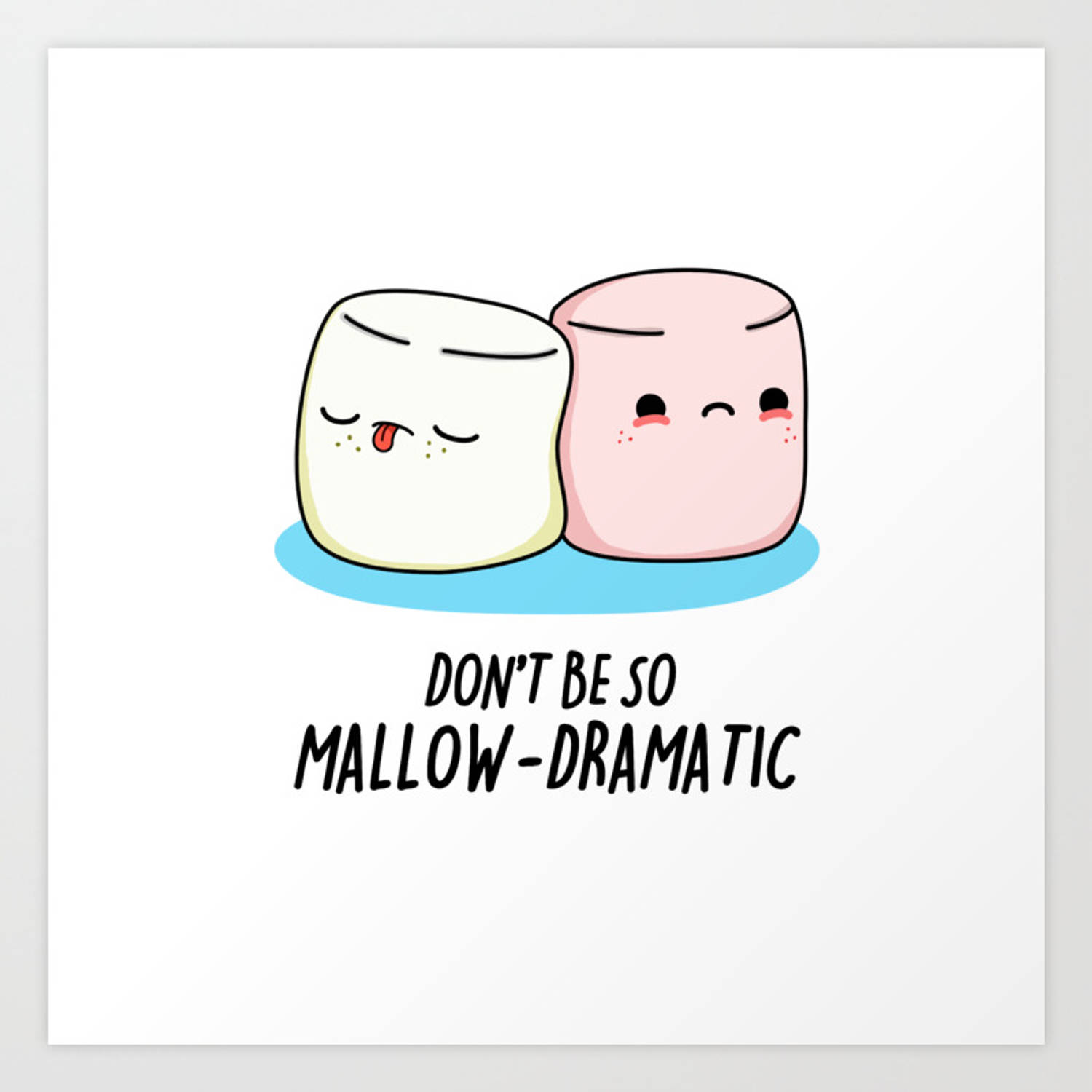 Marshmallow Mallowdramatic Pun Art Wallpaper