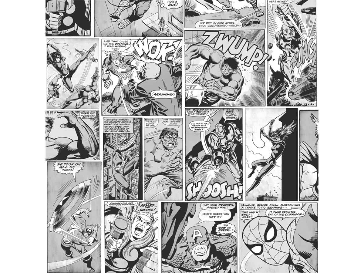 Marvel Comic Book Strip Black Wallpaper