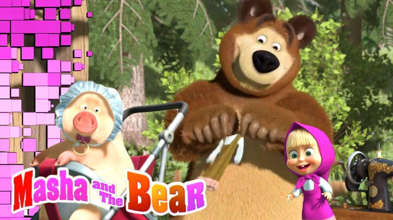 Masha And The Bear With Title Wallpaper