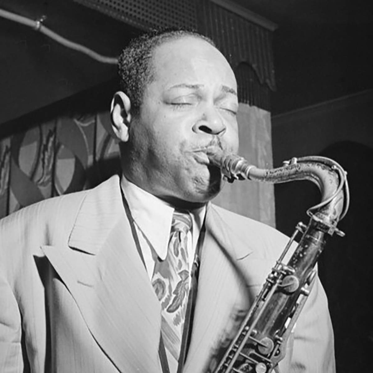 Masterful Jazz Legend Coleman Hawkins In Detailed Portrait Wallpaper