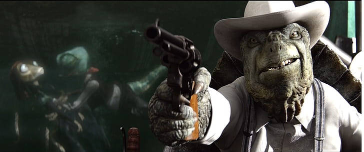 Mayor John Pointing Gun Rango Wallpaper