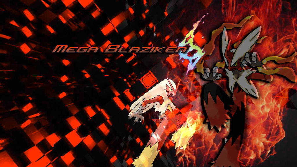 Mega Blaziken Black Red Wallpaper