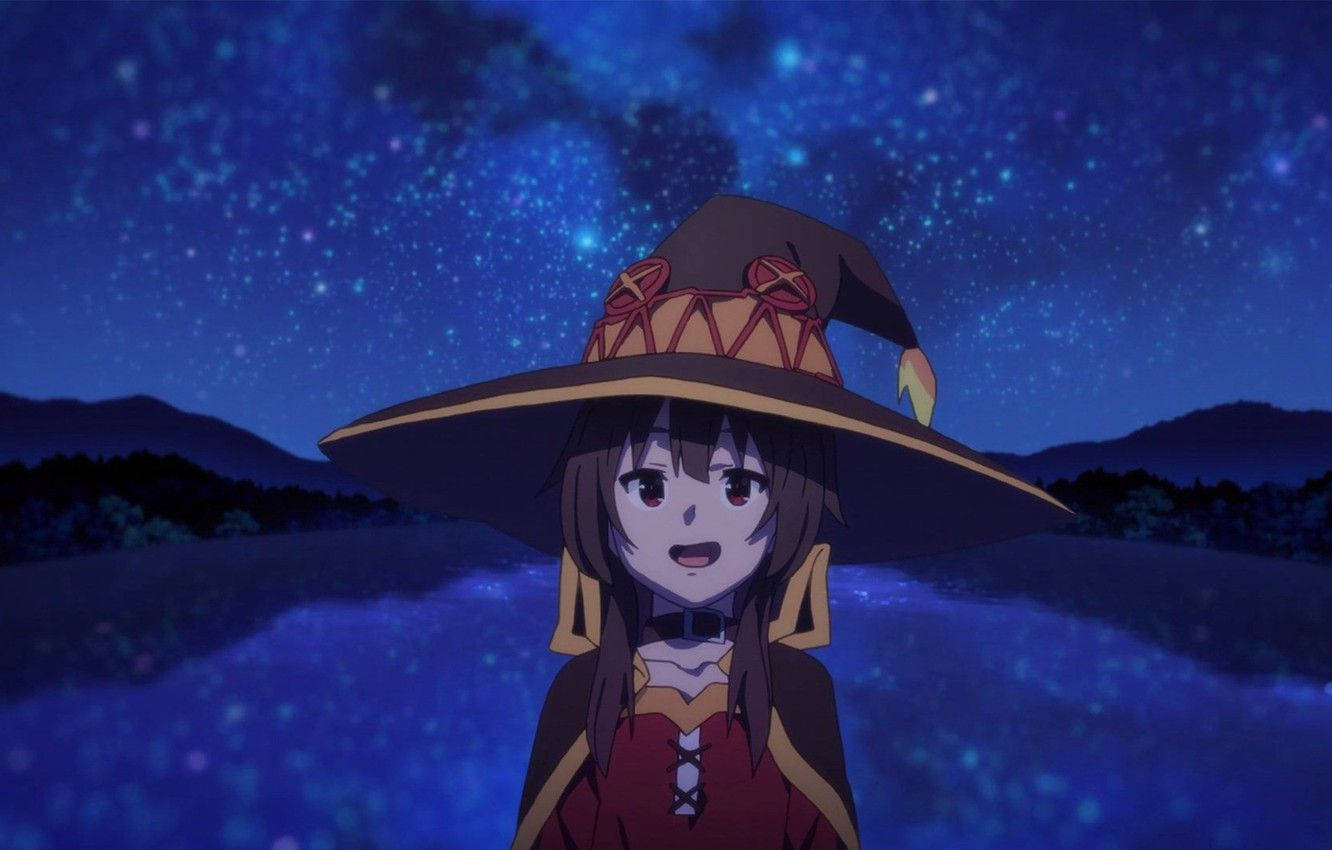 Megumin Night Sky Background Wallpaper