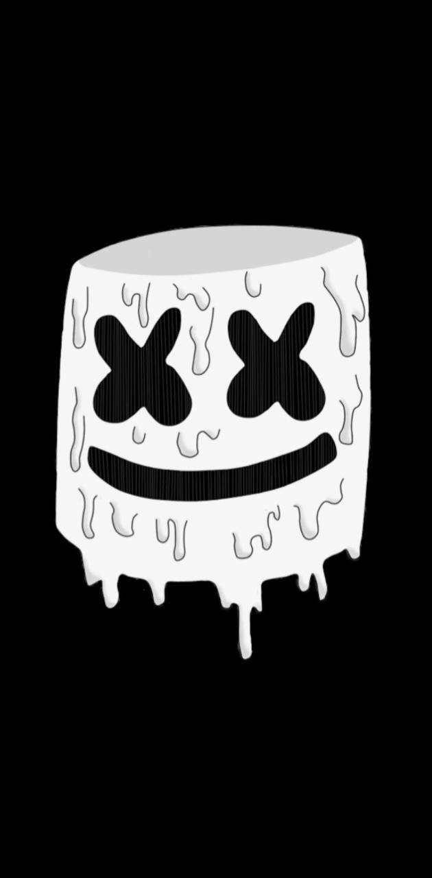 Melting Black Marshmello Wallpaper