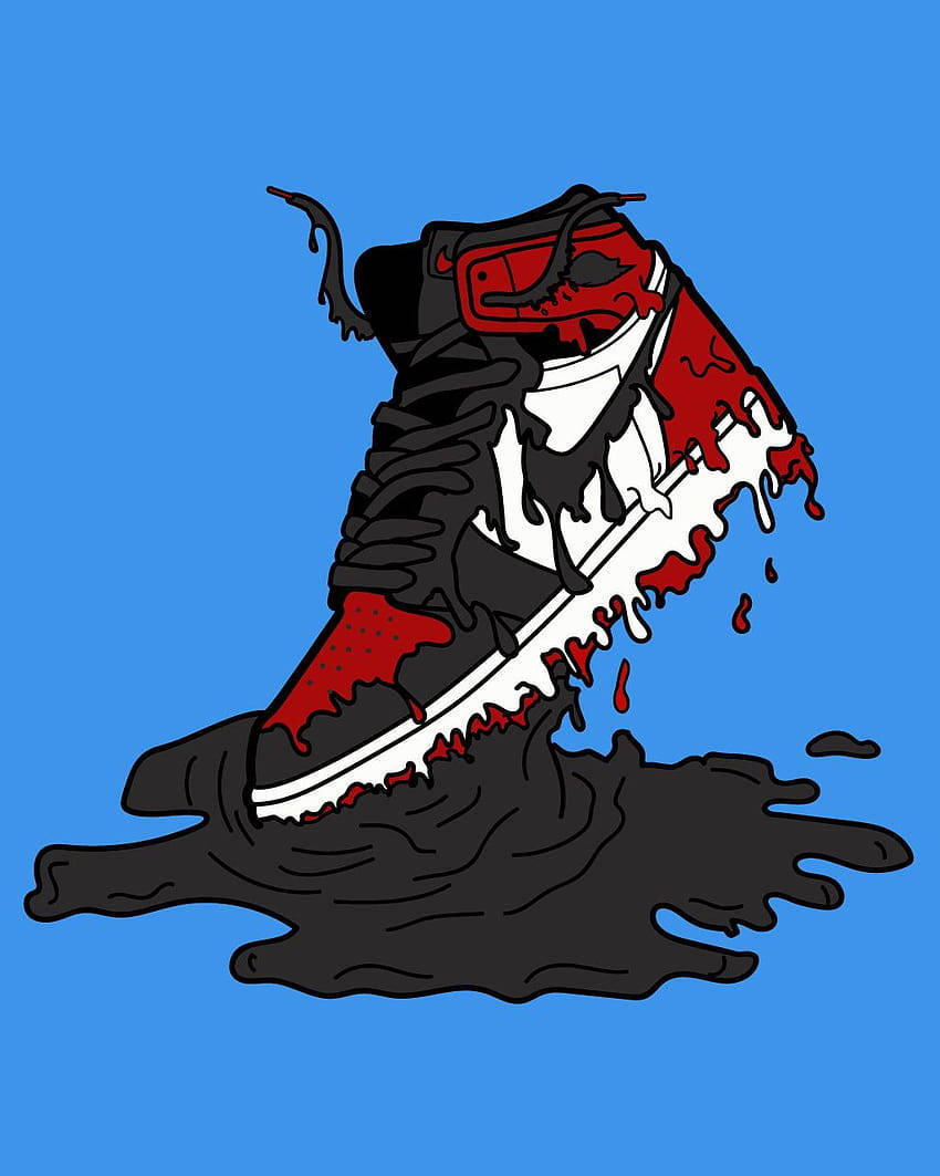 Melting Jordan Shoes Wallpaper