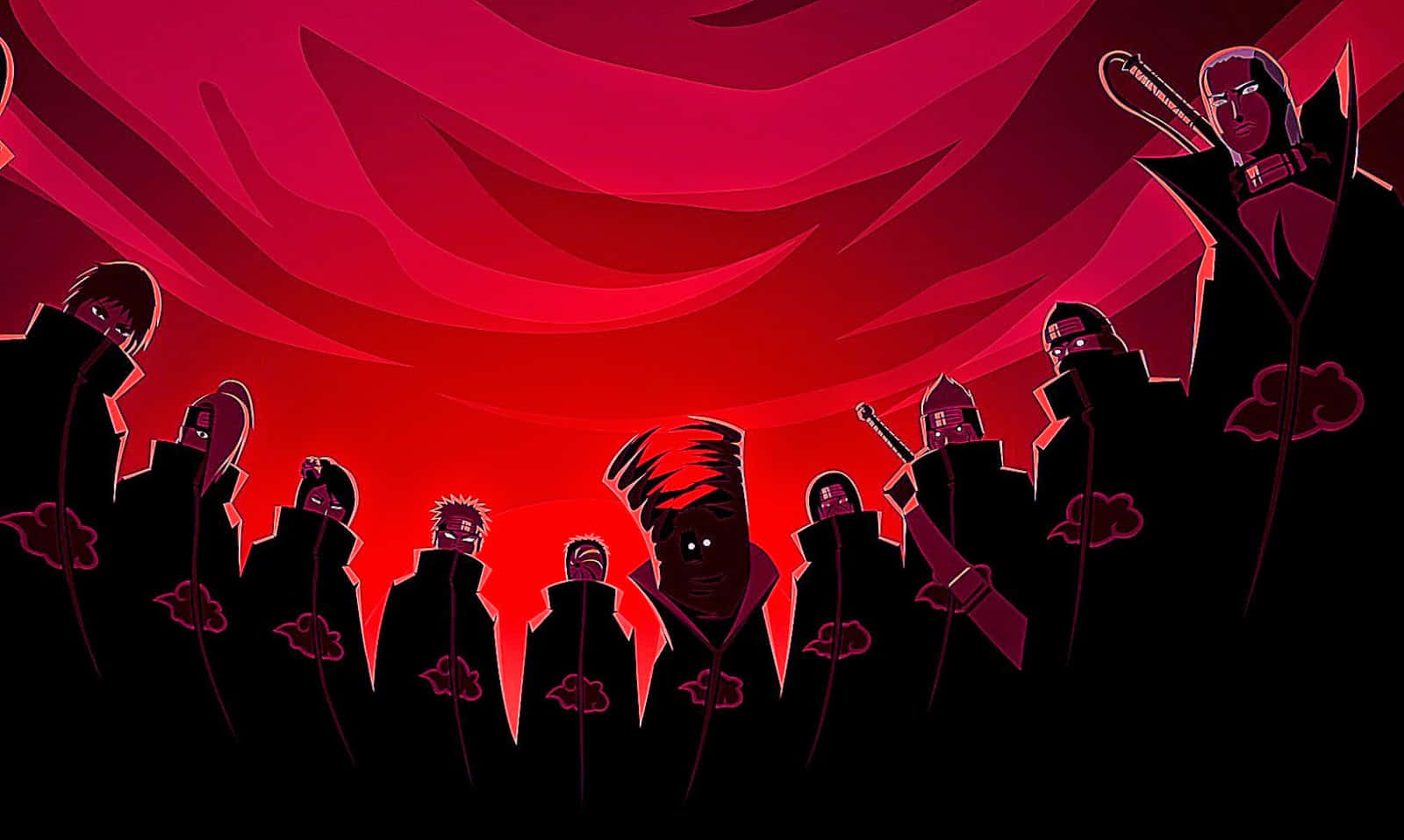 Members Of Akatsuki Aesthetic Red Sky Wallpaper