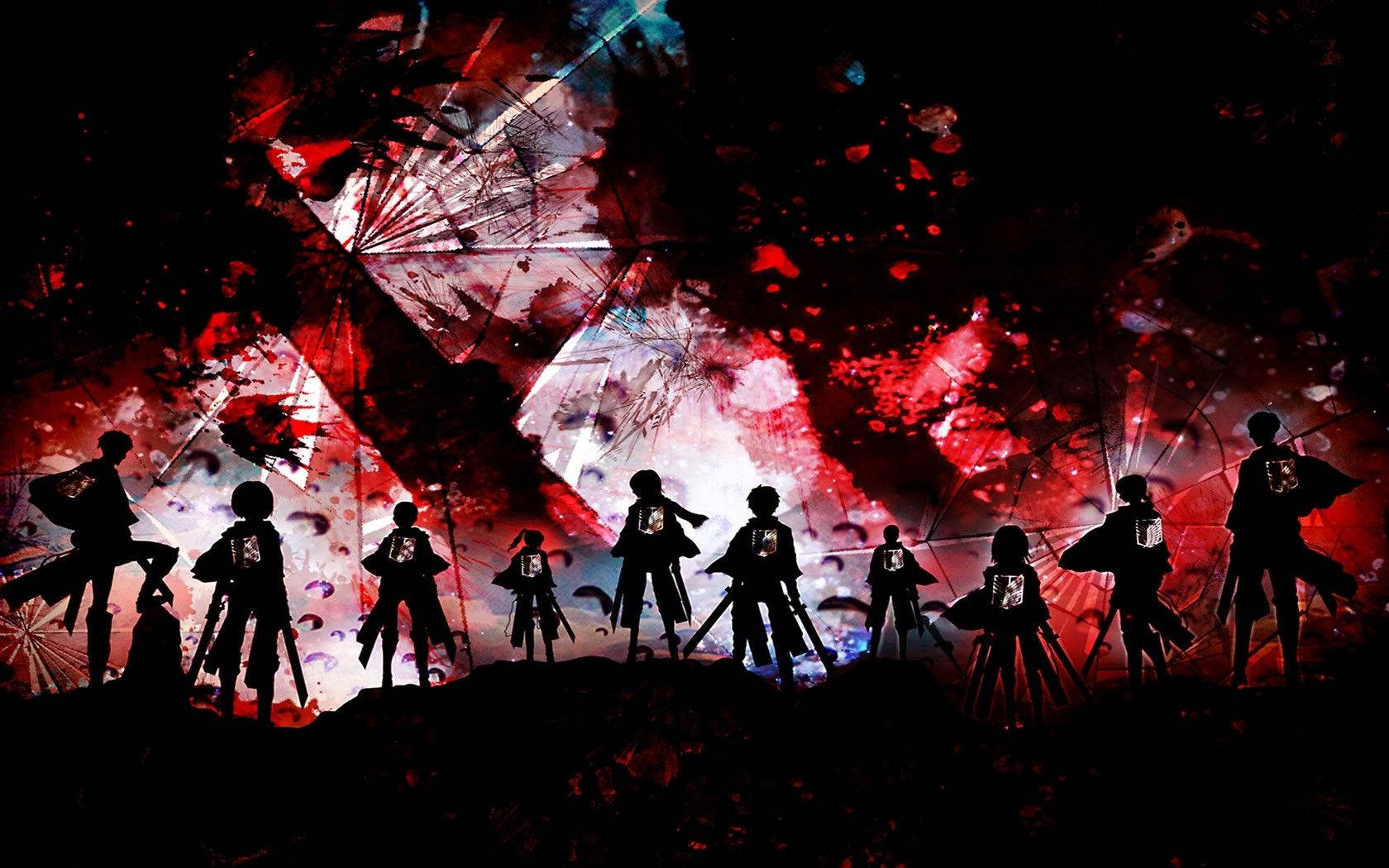 Members Of The Survey Corps Bravely Rise Up To Attack On Titan Wallpaper