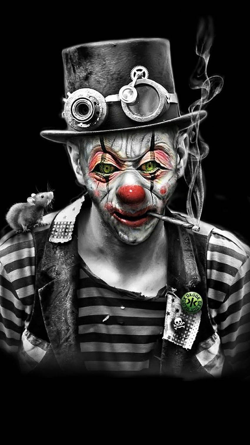 Men Phone Clown Smoking Wallpaper