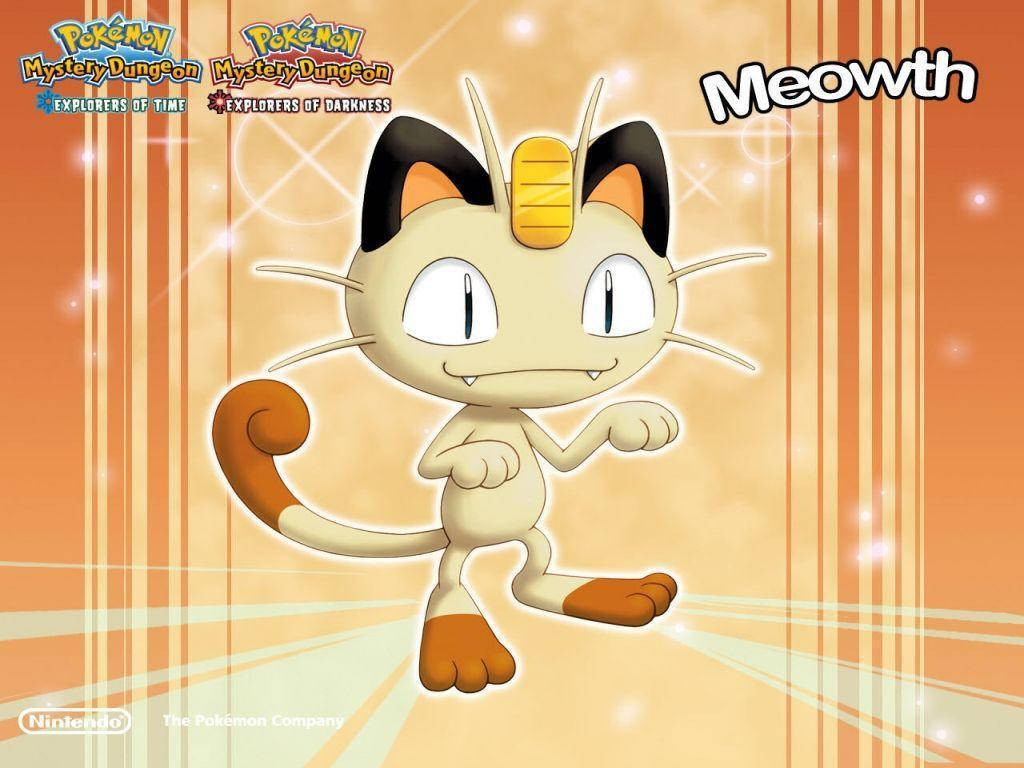 Meowth Strikes A Cute Pose Wallpaper