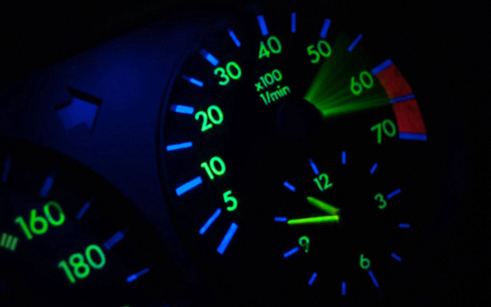 Mercedes Benz Neon Speedometer Wallpaper