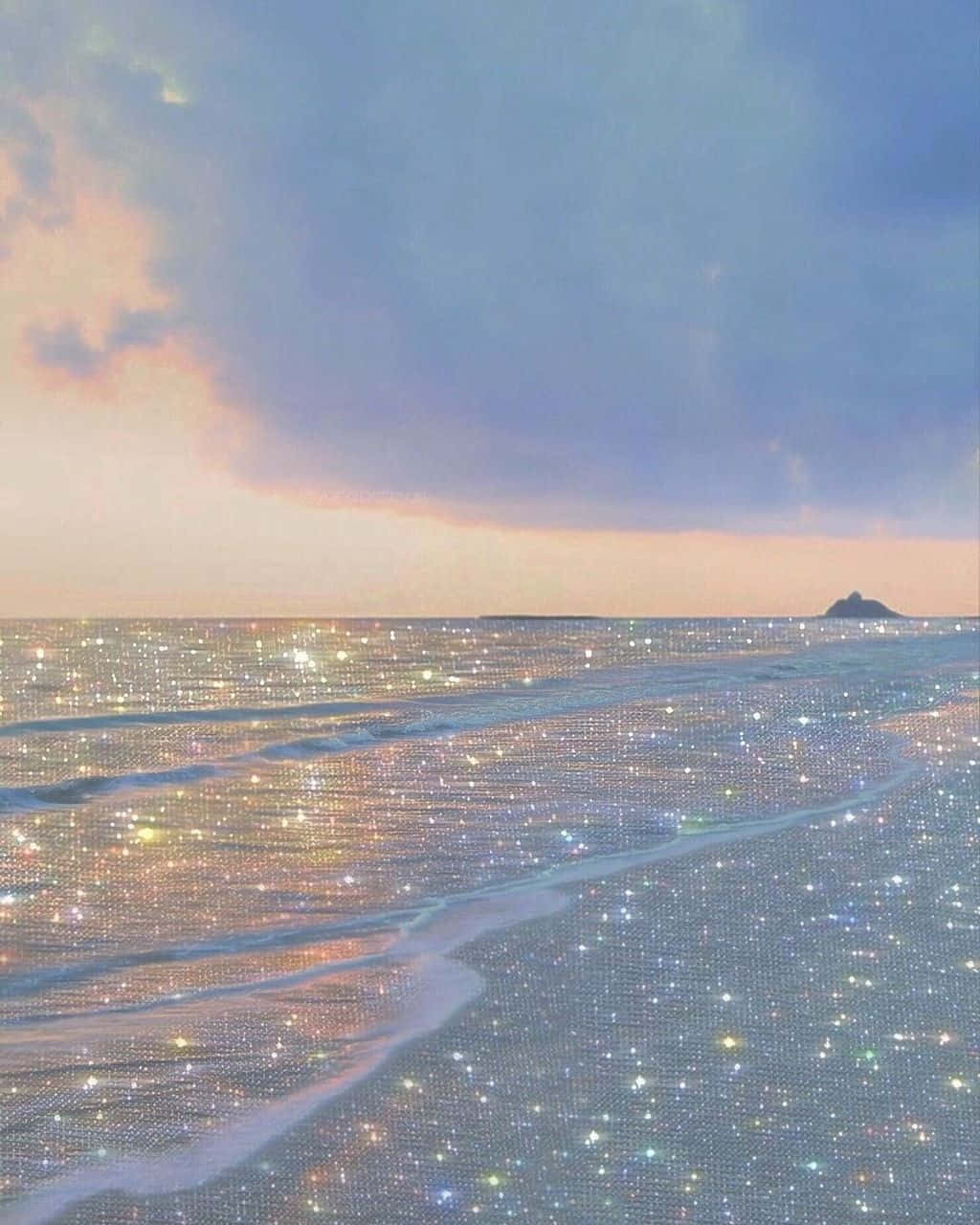 Mesmerizing Pastel Blue Sparkle Aesthetic Wallpaper