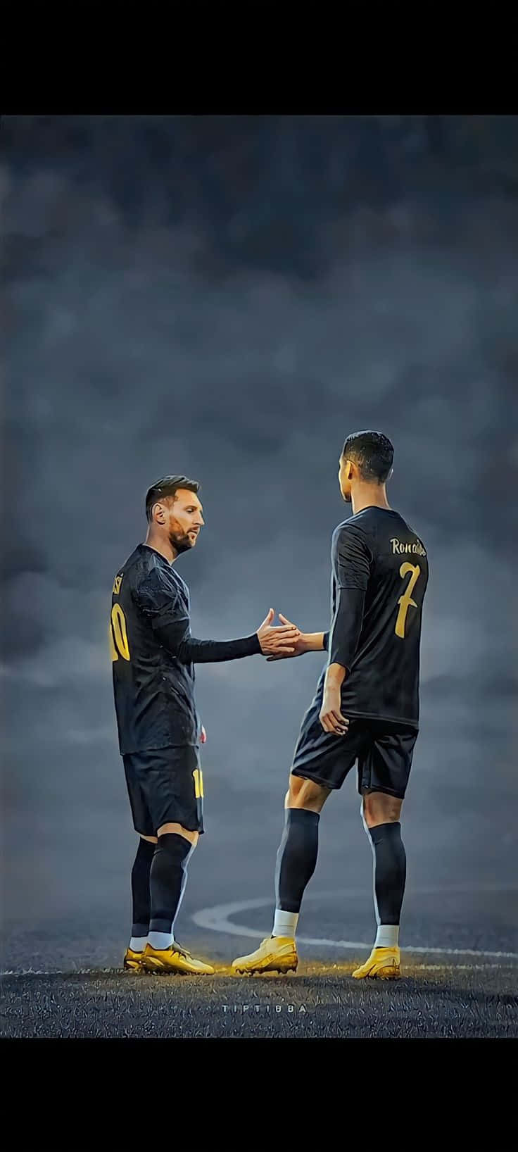 Messi Ronaldo Respectful Encounter4 K Wallpaper