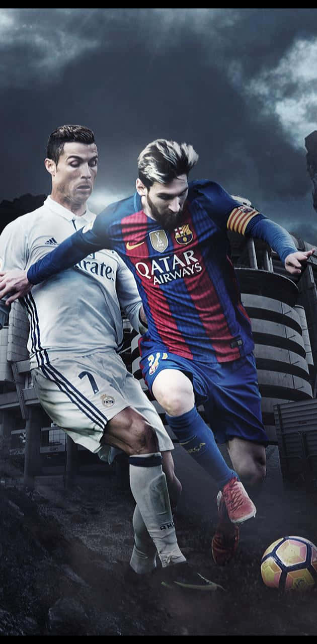 Messi_vs_ Ronaldo_ Football_ Rivals_4 K Wallpaper