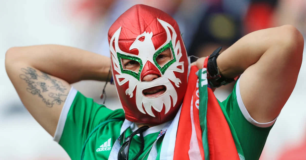 Mexican Football Fanin Luchador Mask Wallpaper