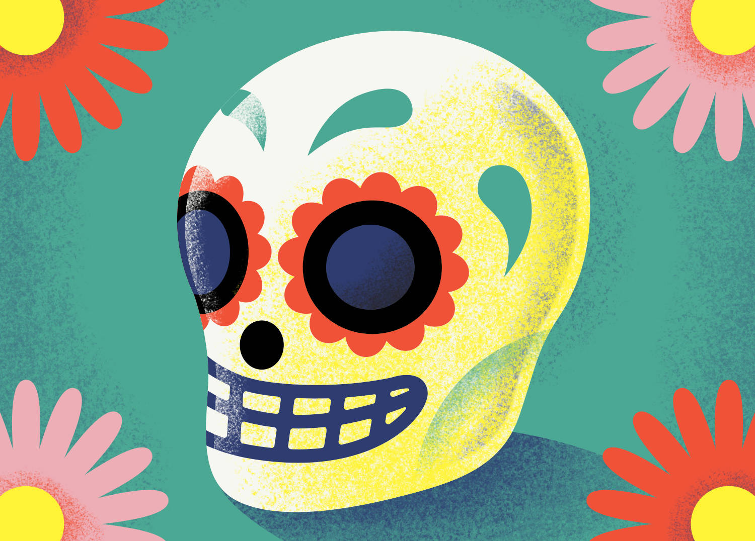 Mexican Pastel Skull Wallpaper