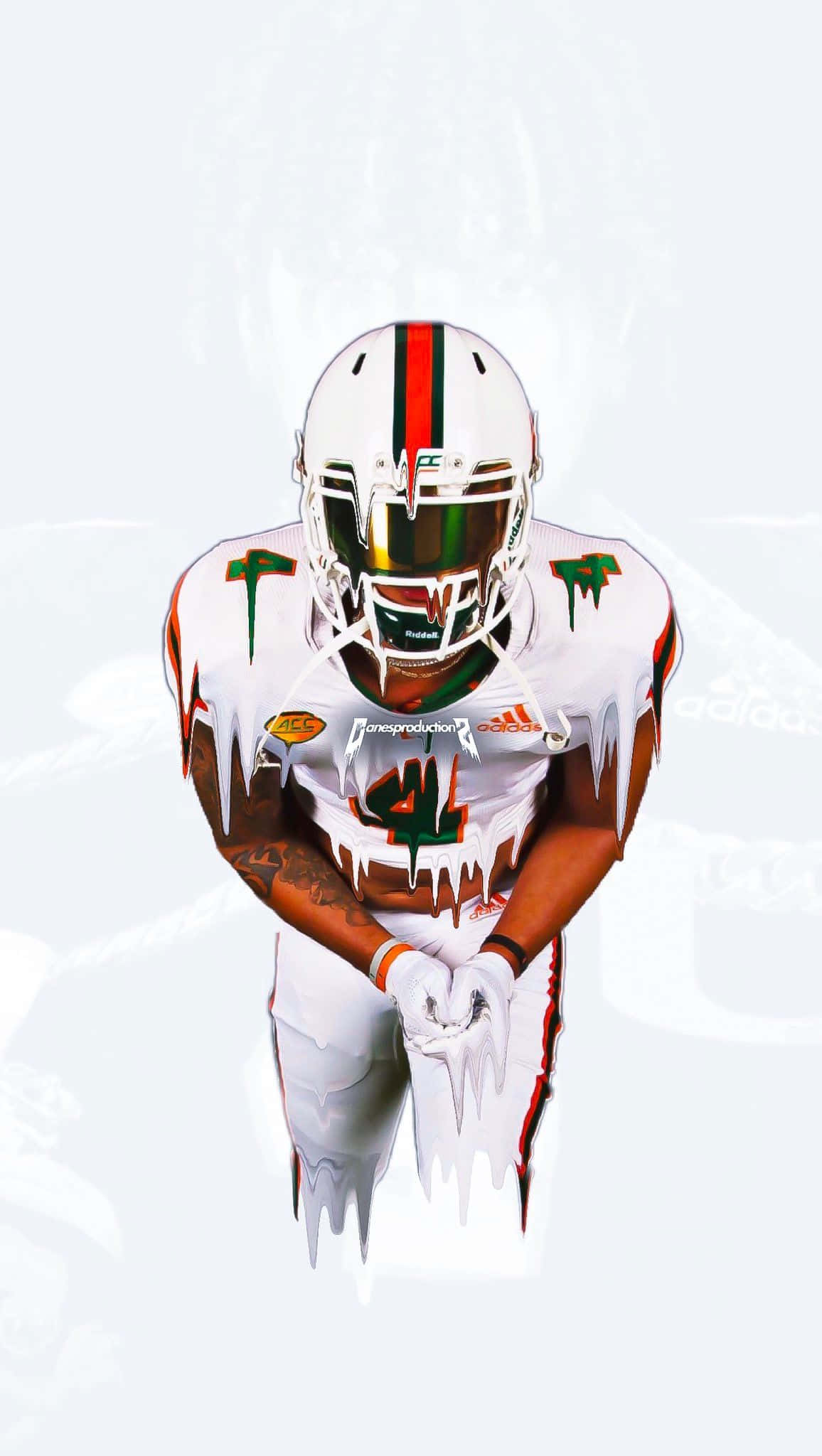 Miami Hurricanes Player In White Wallpaper