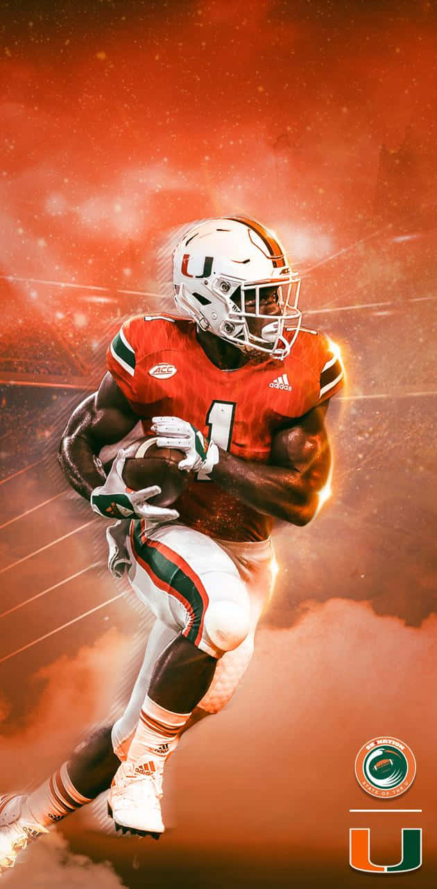 Miami Hurricanes Smokey Orange Edit Wallpaper