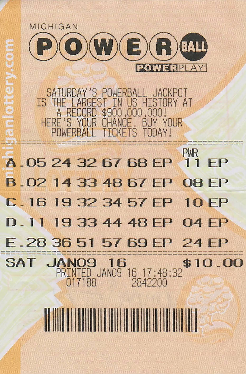 Michigan Powerball Ticket Wallpaper