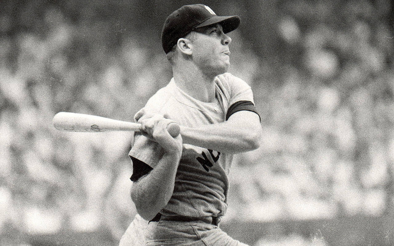 Mickey Mantle Wearing Baseball Uniform Wallpaper