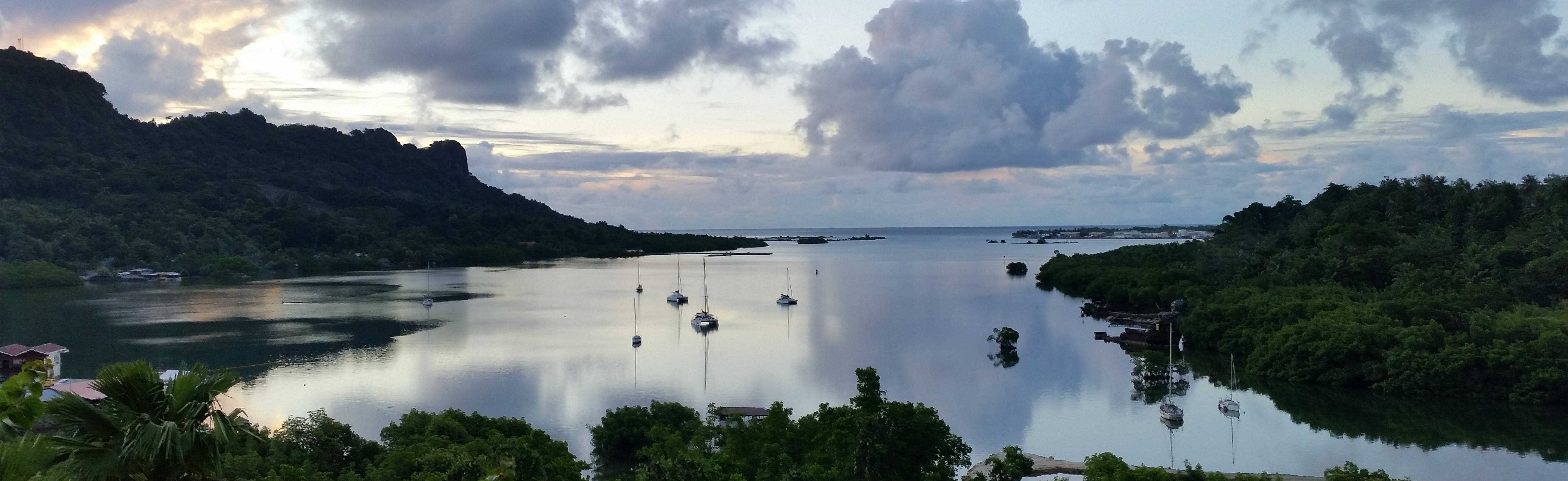 Micronesia Cloudy Sky Harbor Wallpaper