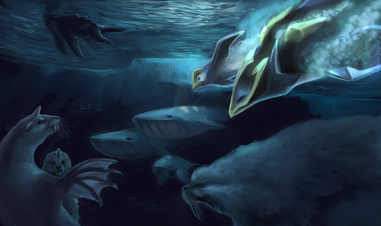 Mighty Empoleon Dominating The Sea Wallpaper