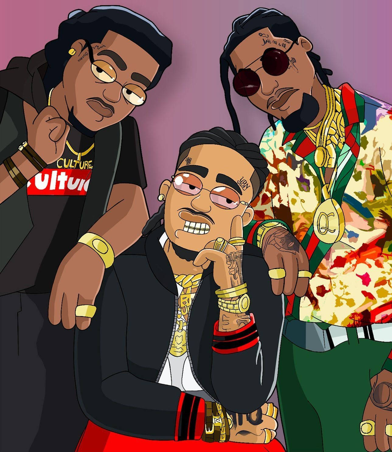 Migos Bape Cartoon Wallpaper