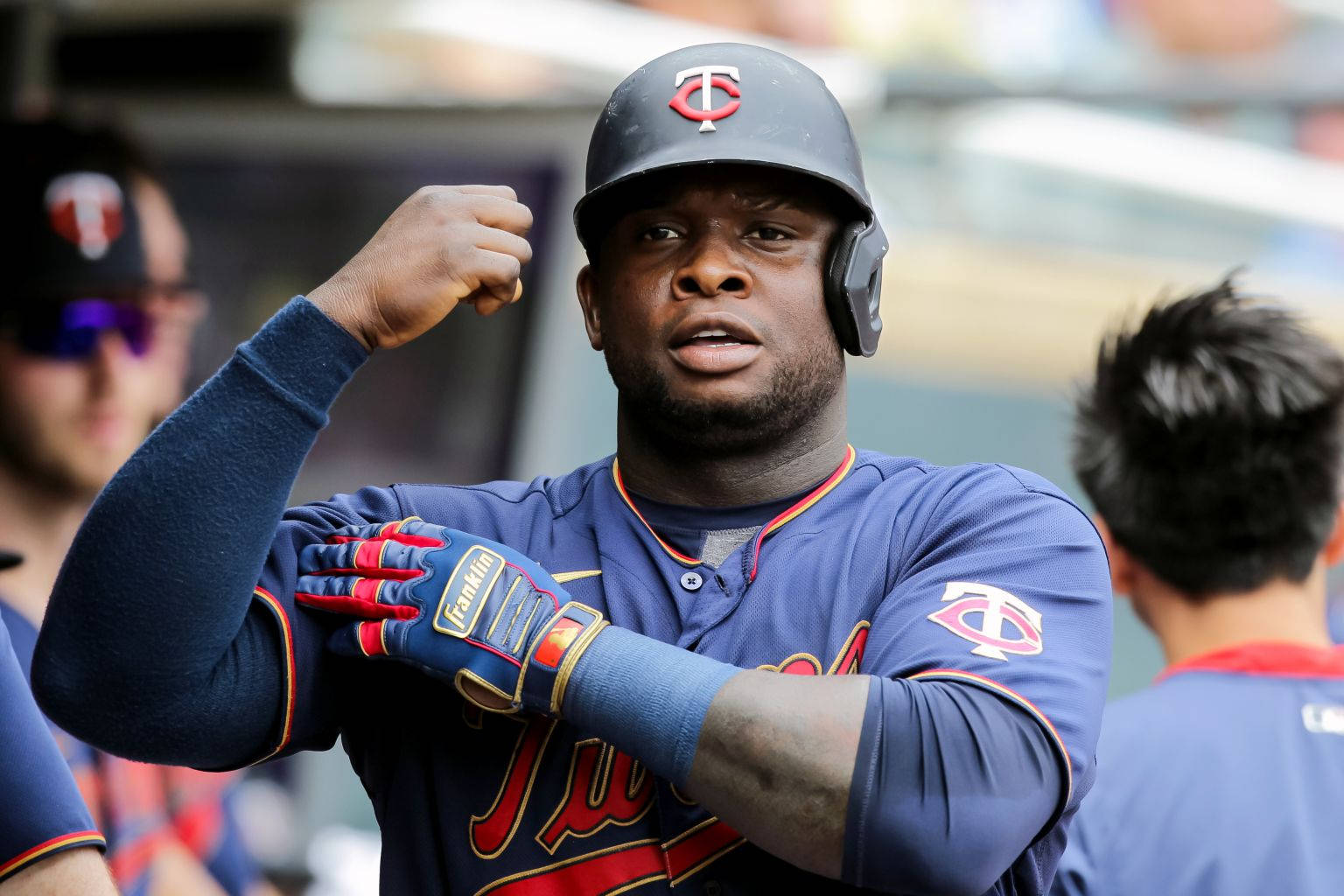Miguel Sano Of The Minnesota Twins In Action Wallpaper